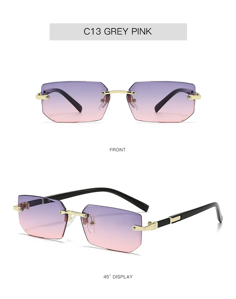 New Arrival Frameless Fashion Sunglasses  Trendy Cut-Edge Sunglasses Personalized Jelly Color Sunglasses Frameless Sunglasses display picture 14