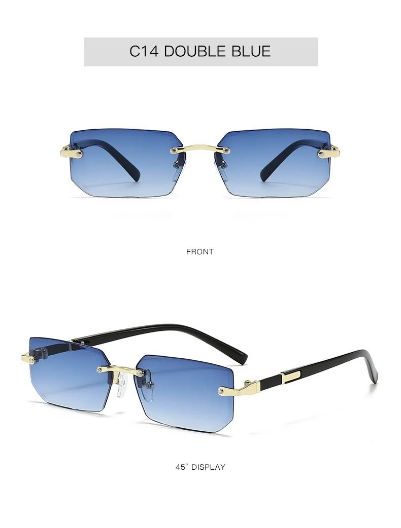 New Arrival Frameless Fashion Sunglasses  Trendy Cut-Edge Sunglasses Personalized Jelly Color Sunglasses Frameless Sunglasses display picture 15