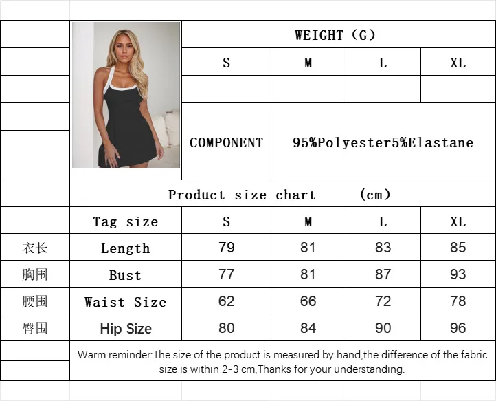 Clothing  Summer Halterneck Sexy Slimming Black And White Contrasting Hot Girl Skirt display picture 2