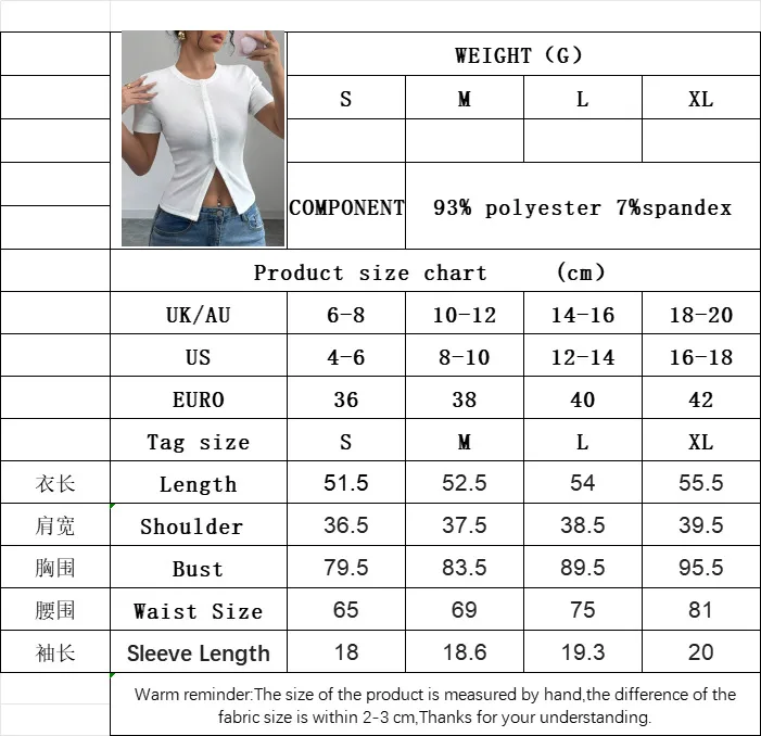 Export Women's Clothing  Summer New Style Simple Casual T-Shirt Slim Fit Short Crop Top display picture 2