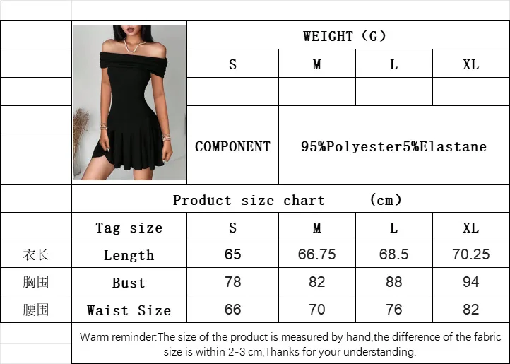Women's Clothing  Pure Desire To Reveal Collarbone Dress Summer New One-word Neck High Waist Skirt Women display picture 2