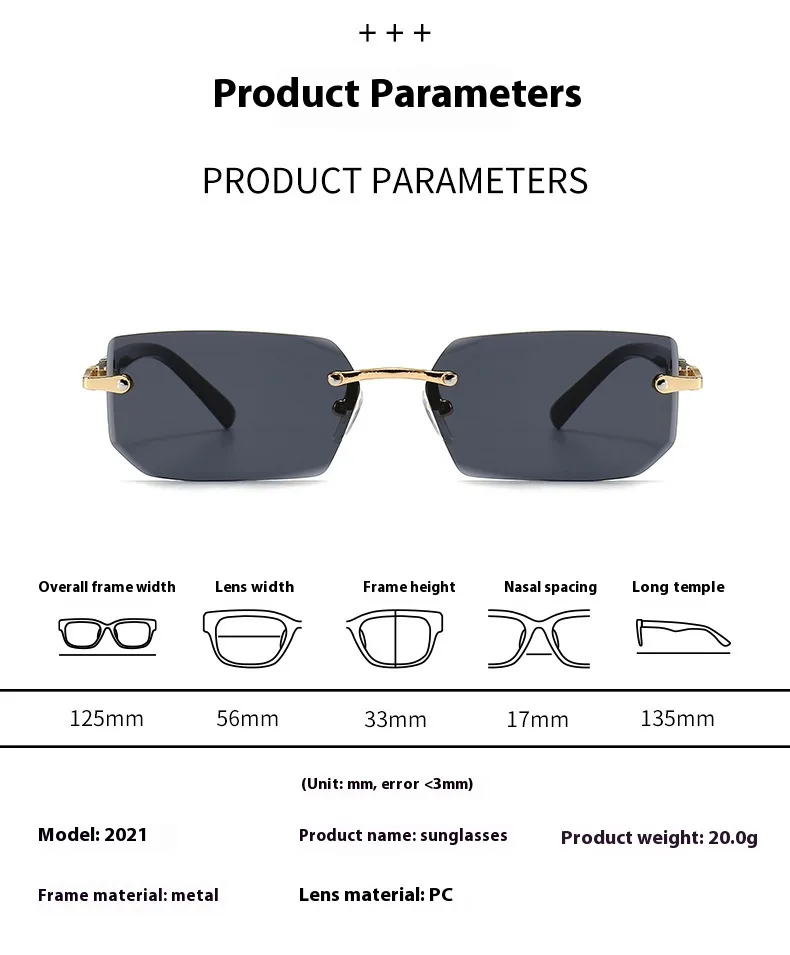 New Arrival Frameless Fashion Sunglasses  Trendy Cut-Edge Sunglasses Personalized Jelly Color Sunglasses Frameless Sunglasses display picture 1