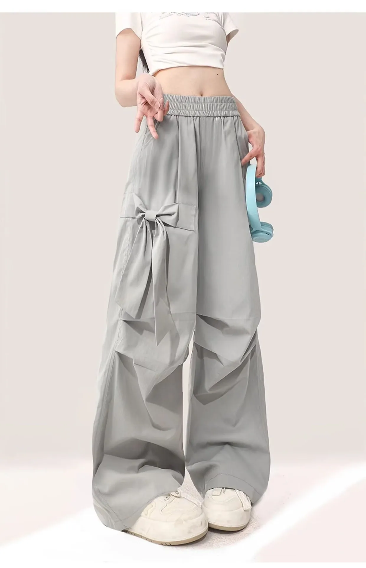 Foreign Trade Trend Summer Explosion Wide Leg Pants Trend New Style Fashion All-match Slimming Casual Paratrooper Wide Leg Pants display picture 2