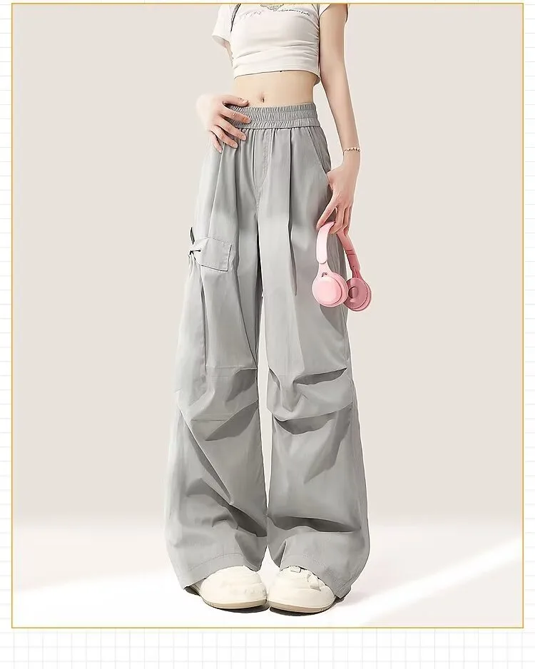 Foreign Trade Trend Summer Explosion Wide Leg Pants Trend New Style Fashion All-match Slimming Casual Paratrooper Wide Leg Pants display picture 3