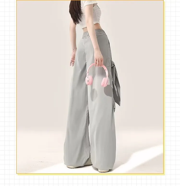 Foreign Trade Trend Summer Explosion Wide Leg Pants Trend New Style Fashion All-match Slimming Casual Paratrooper Wide Leg Pants display picture 4