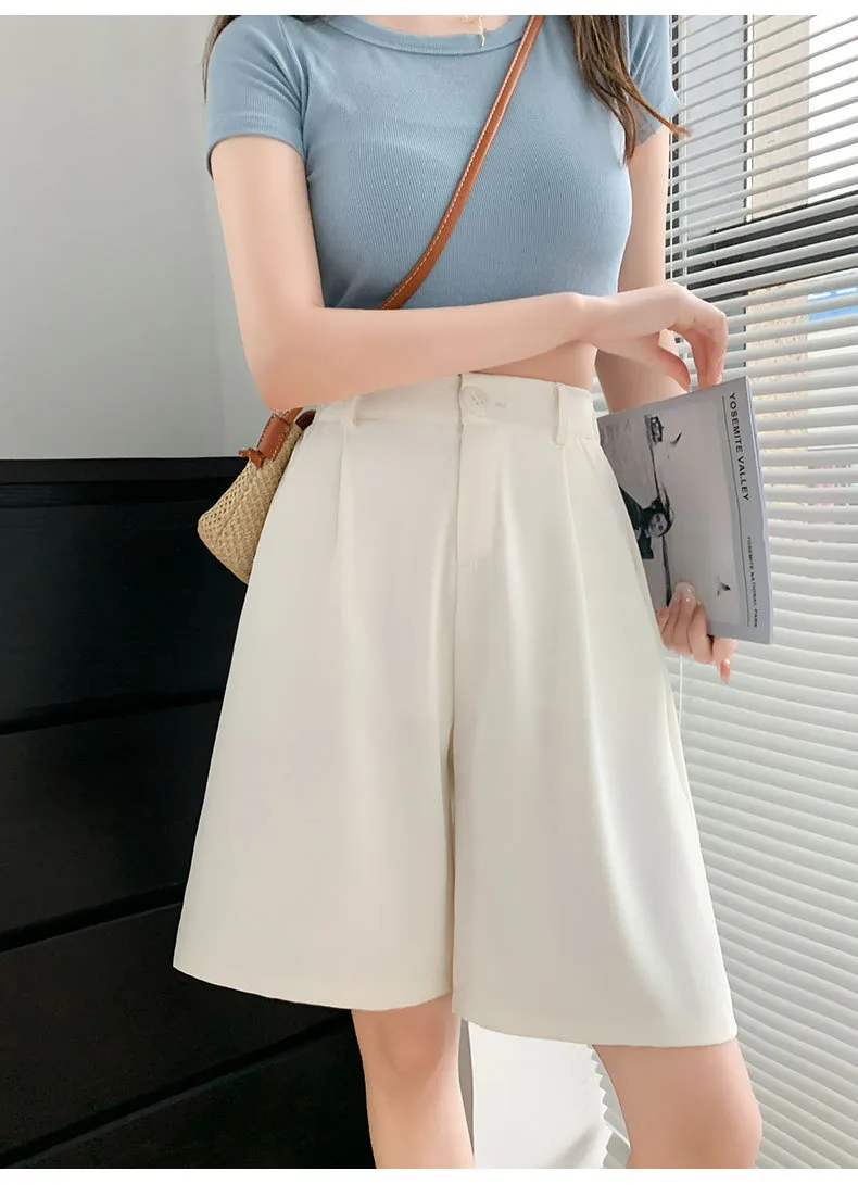 Trade Suit Shorts Women's Summer New High Waist Loose Slimming Wide Leg Casual Shorts display picture 1