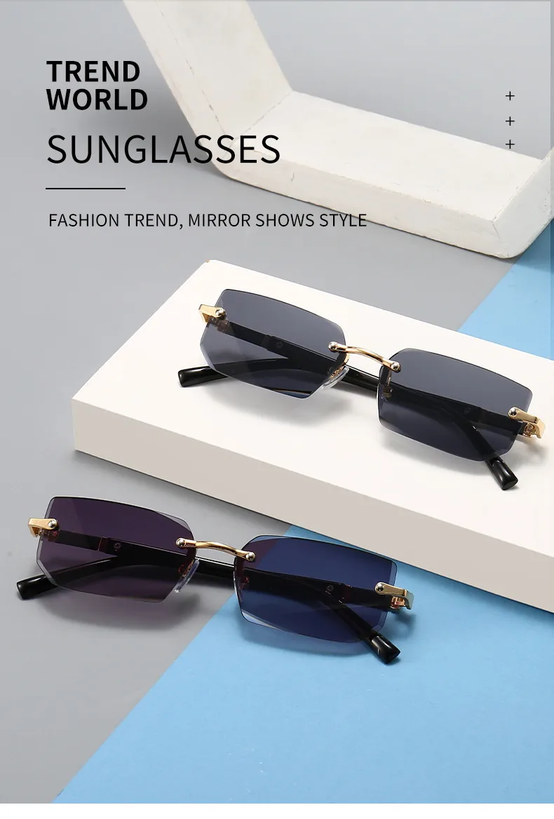 New Arrival Frameless Fashion Sunglasses  Trendy Cut-Edge Sunglasses Personalized Jelly Color Sunglasses Frameless Sunglasses display picture 16