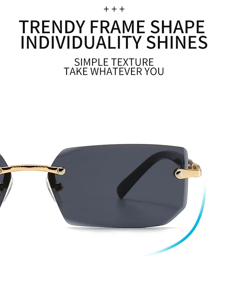 New Arrival Frameless Fashion Sunglasses  Trendy Cut-Edge Sunglasses Personalized Jelly Color Sunglasses Frameless Sunglasses display picture 17