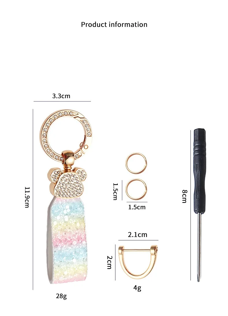 Light Luxury Diamond Bear Car Advanced Keychain Pendant Creative French Ins Style Women's Bag Key Chain Ornament display picture 1