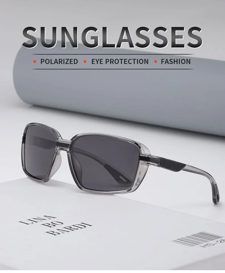 Square Outdoor Sports Cycling Polarized Sunglasses Men Women Driver Fishing Goggles Full Frame Oval Lens TAC Material Elegant display picture 1