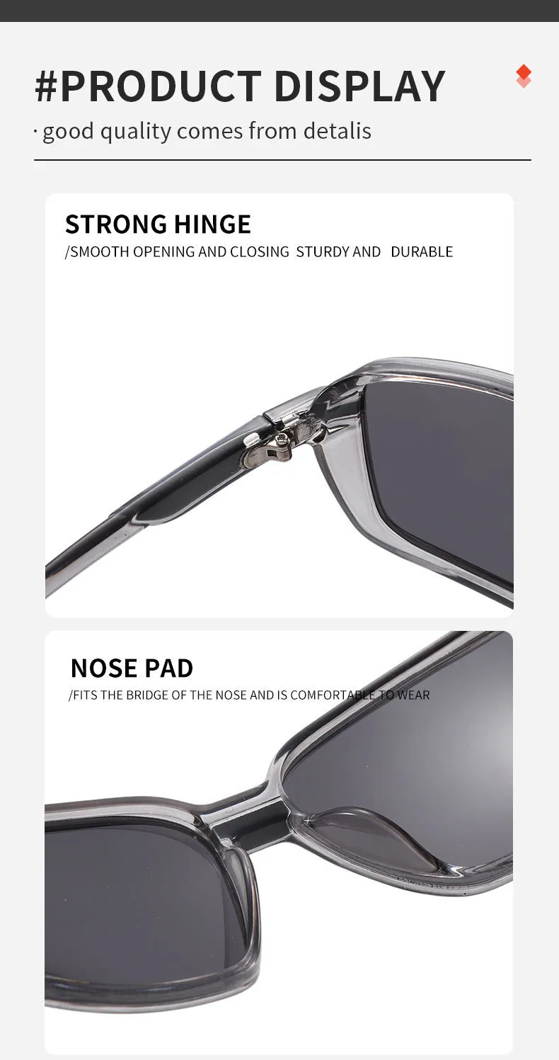 Square Outdoor Sports Cycling Polarized Sunglasses Men Women Driver Fishing Goggles Full Frame Oval Lens TAC Material Elegant display picture 5