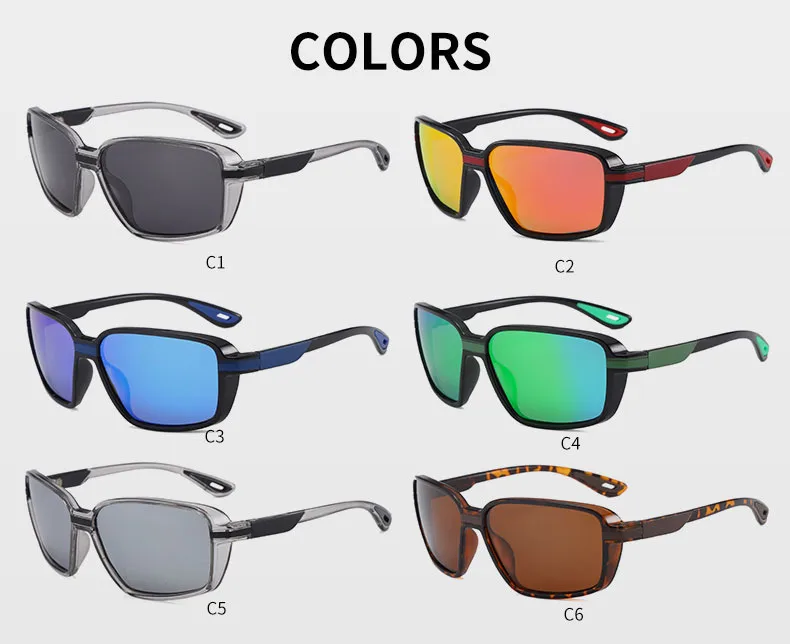 Square Outdoor Sports Cycling Polarized Sunglasses Men Women Driver Fishing Goggles Full Frame Oval Lens TAC Material Elegant display picture 8