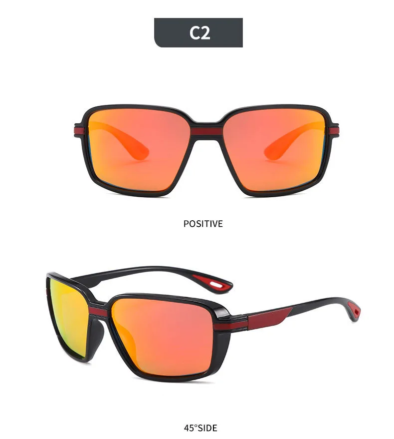Square Outdoor Sports Cycling Polarized Sunglasses Men Women Driver Fishing Goggles Full Frame Oval Lens TAC Material Elegant display picture 10