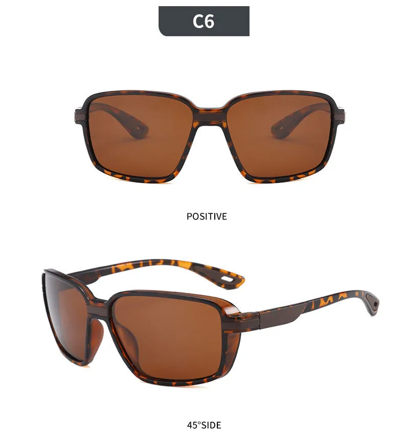 Square Outdoor Sports Cycling Polarized Sunglasses Men Women Driver Fishing Goggles Full Frame Oval Lens TAC Material Elegant display picture 14