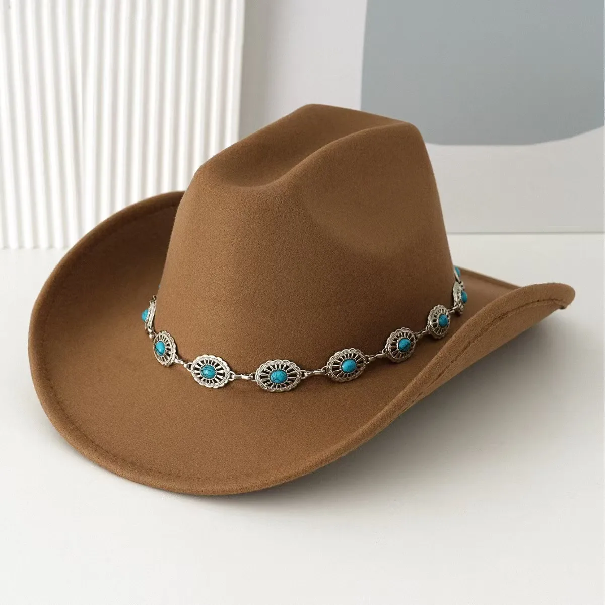 Cowboy Hat Hat With Decorative Ethnic Style Hat Straw Hat Hot Hat Belt display picture 14