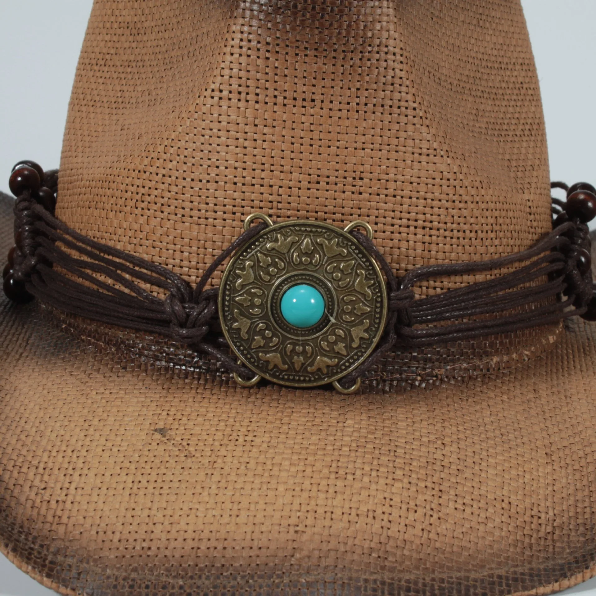 Cowboy Hat Hat With Decorative Ethnic Style Hat Straw Hat Hot Hat Belt display picture 15