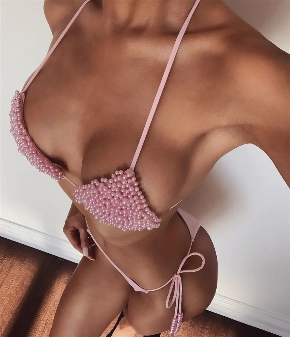 Europe And The United States Foreign Trade New Pearl Bikini Sexy Thong Swimsuit  Explosions Swimsuit 1327 display picture 6