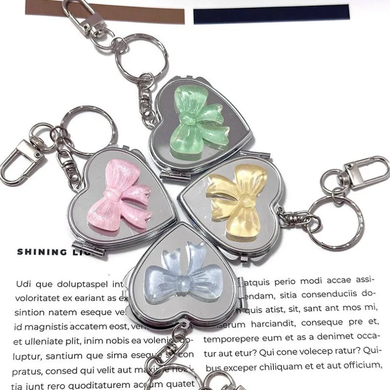 Ins Style Colorful Bow Love Mirror Pendant Vintage Y2K Hot Girl Personalized Bag Pendant Keychain display picture 5