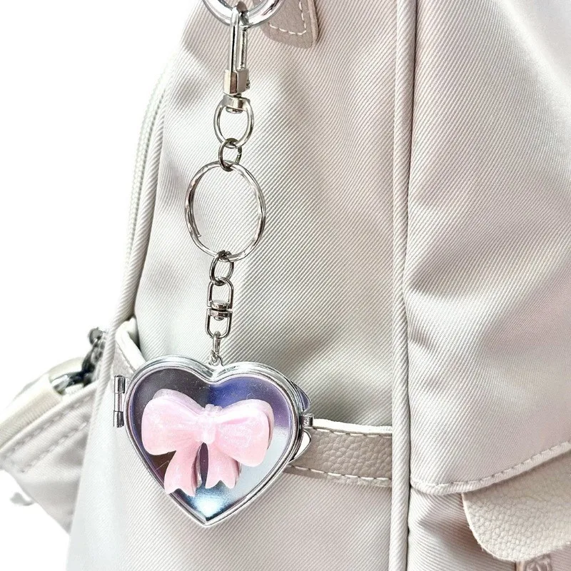Ins Style Colorful Bow Love Mirror Pendant Vintage Y2K Hot Girl Personalized Bag Pendant Keychain display picture 6