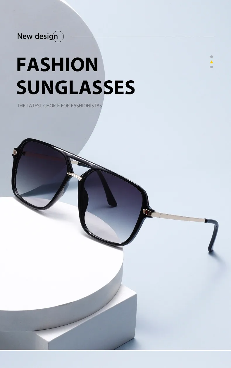 3583 Double Beam Plastic Metal Classic Sunglasses Sunglasses  E-commerce Foreign Trade  UV400 Fashion display picture 1