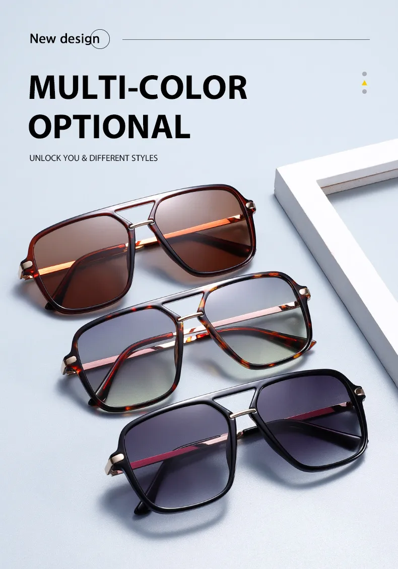 3583 Double Beam Plastic Metal Classic Sunglasses Sunglasses  E-commerce Foreign Trade  UV400 Fashion display picture 2