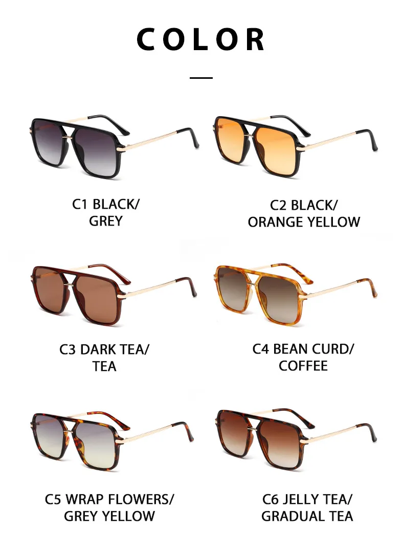3583 Double Beam Plastic Metal Classic Sunglasses Sunglasses  E-commerce Foreign Trade  UV400 Fashion display picture 5
