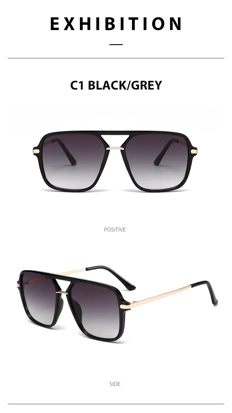 3583 Double Beam Plastic Metal Classic Sunglasses Sunglasses  E-commerce Foreign Trade  UV400 Fashion display picture 7