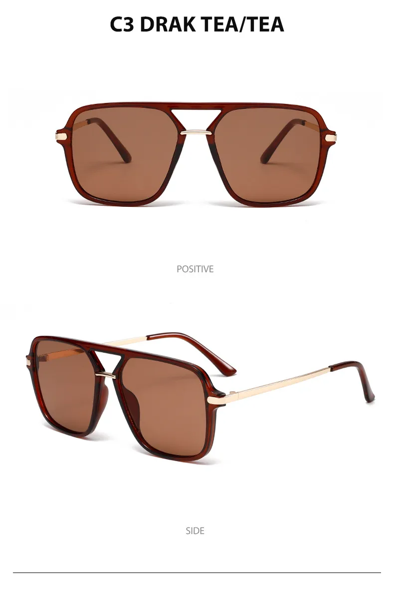 3583 Double Beam Plastic Metal Classic Sunglasses Sunglasses  E-commerce Foreign Trade  UV400 Fashion display picture 8