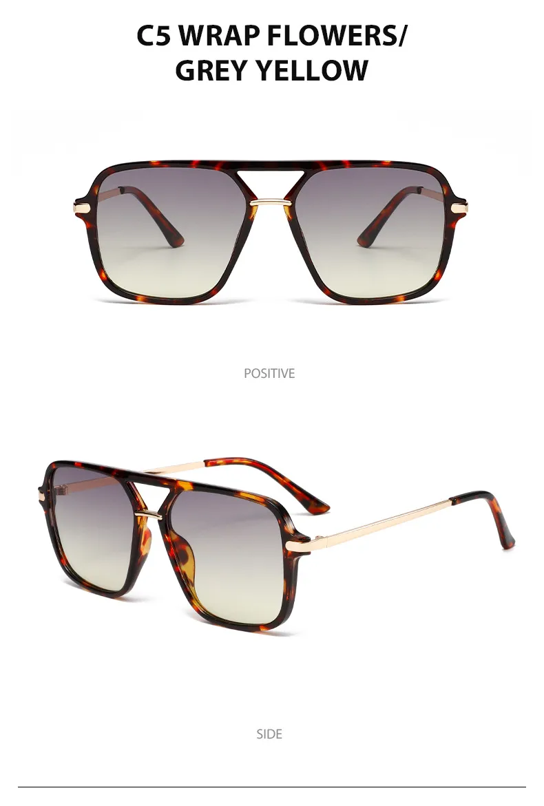 3583 Double Beam Plastic Metal Classic Sunglasses Sunglasses  E-commerce Foreign Trade  UV400 Fashion display picture 10