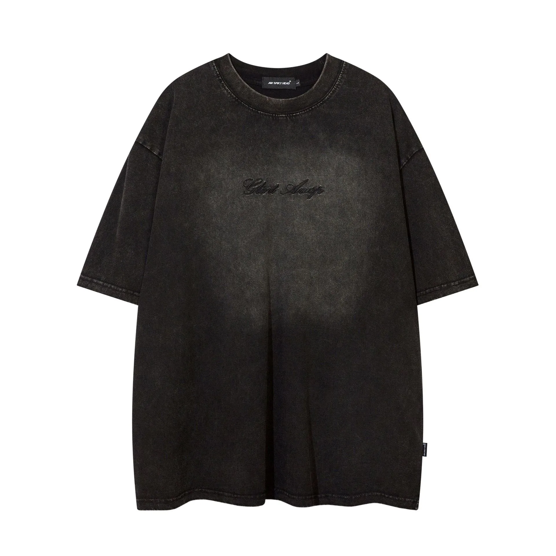 Jiayiku Men's  Summer New American Retro Trendy Brand Heavy Washing Tee Embroidered Short-sleeved T-shirt Old display picture 3