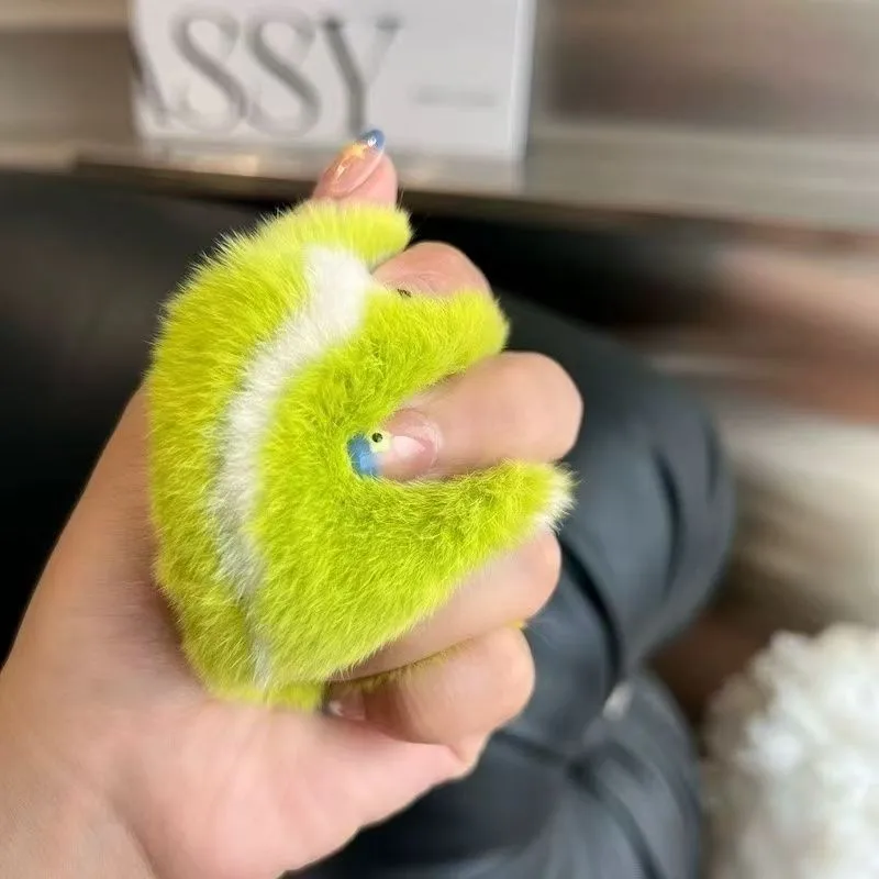 Cute Tennis High Sense Plush Car Keychain Pendant Ins Pompom Bag Gift School Bag Plush Jewelry display picture 2