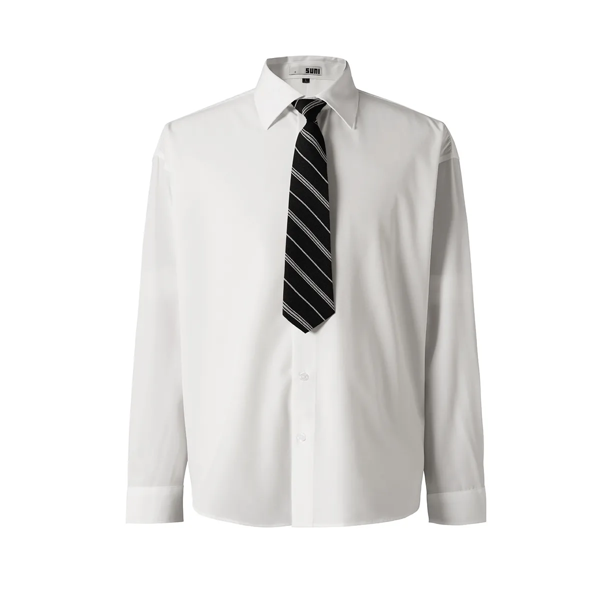 Jiayiku Men's Wear  Spring New Style Retro Campus Style JK Niche Tie Shirt Long Sleeve Ins Fashionable And Handsome display picture 4