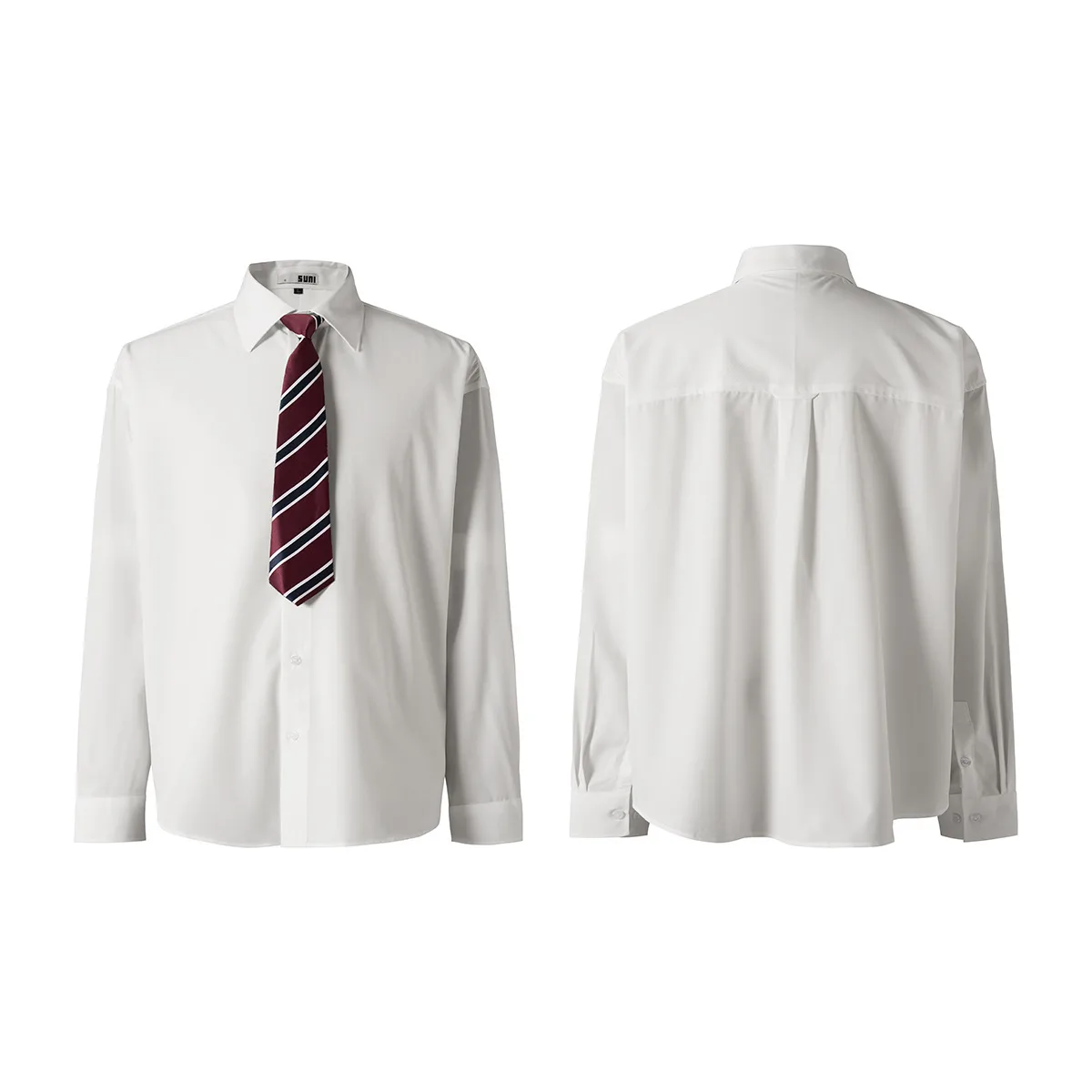 Jiayiku Men's Wear  Spring New Style Retro Campus Style JK Niche Tie Shirt Long Sleeve Ins Fashionable And Handsome display picture 9