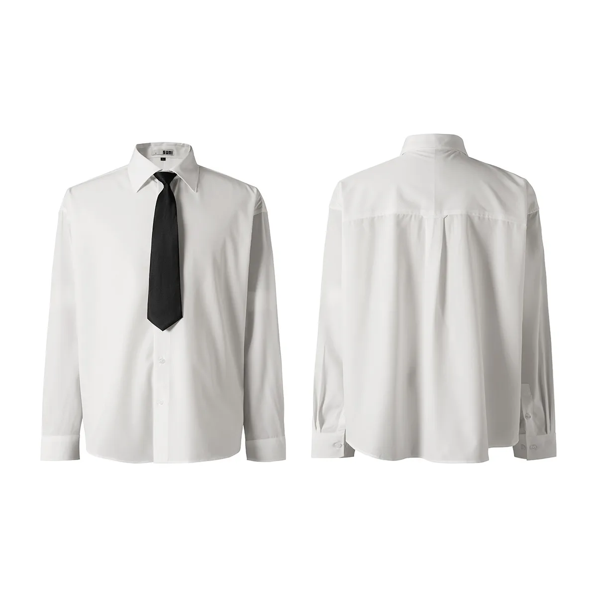 Jiayiku Men's Wear  Spring New Style Retro Campus Style JK Niche Tie Shirt Long Sleeve Ins Fashionable And Handsome display picture 10