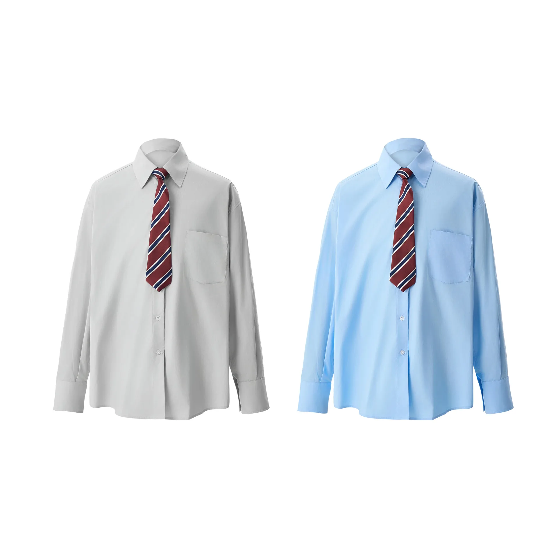 Jiayiku Men's  Spring New Style Simple Campus Style Jk Design Tie Shirt Long Sleeve Ins Fashionable And Handsome display picture 2
