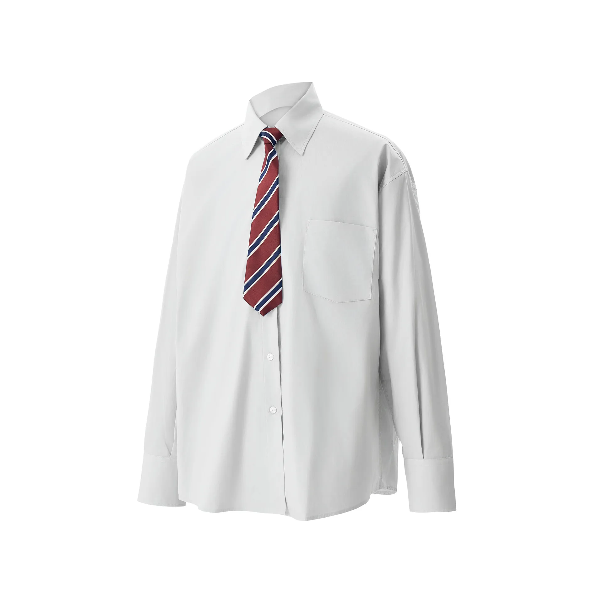Jiayiku Men's  Spring New Style Simple Campus Style Jk Design Tie Shirt Long Sleeve Ins Fashionable And Handsome display picture 4