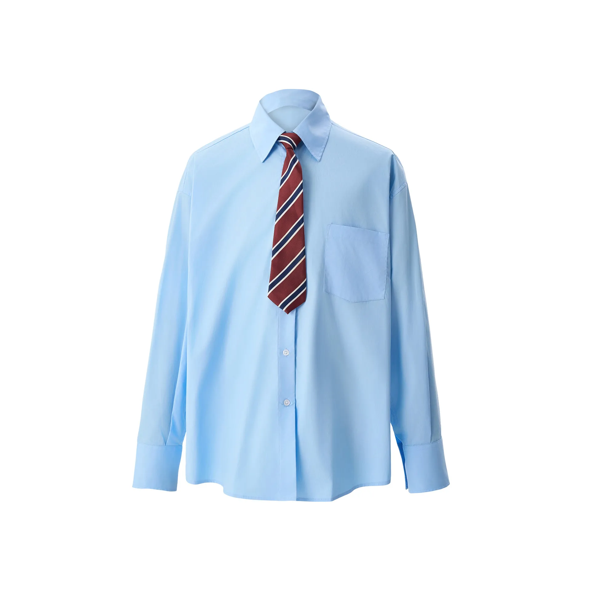 Jiayiku Men's  Spring New Style Simple Campus Style Jk Design Tie Shirt Long Sleeve Ins Fashionable And Handsome display picture 6
