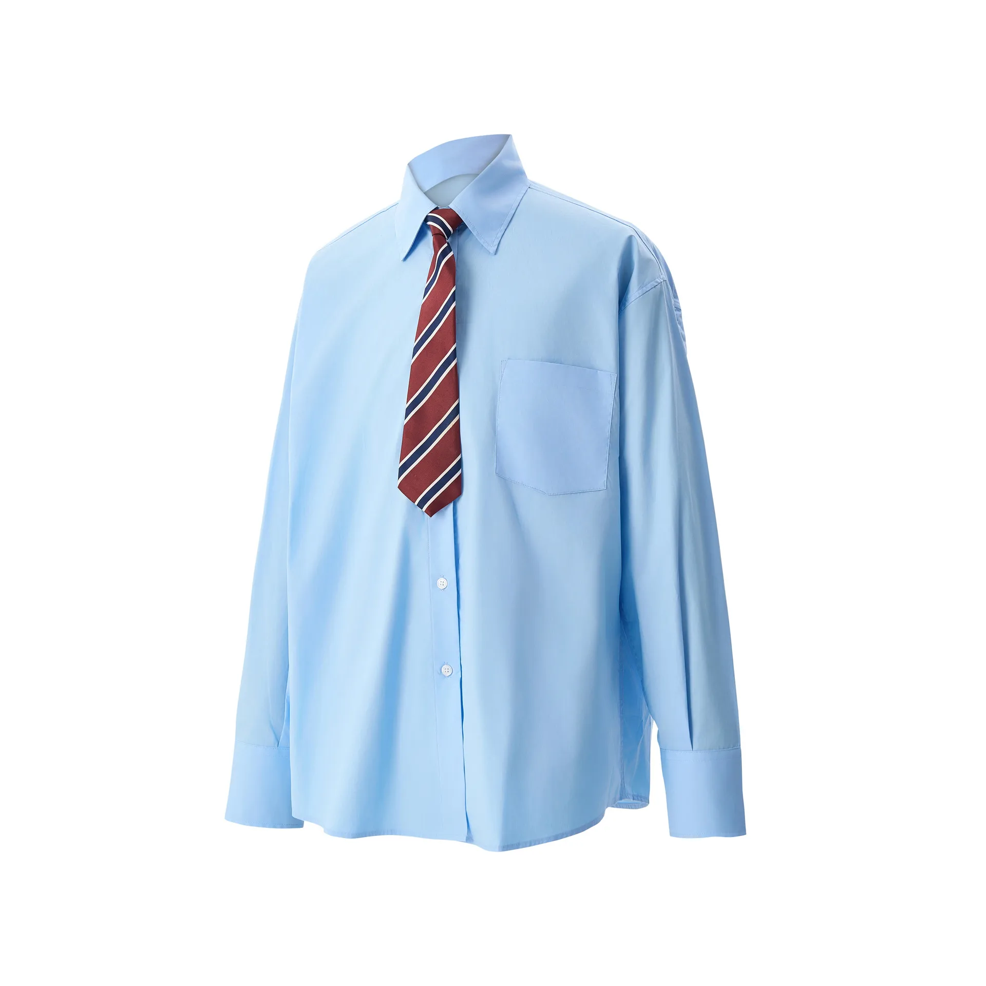 Jiayiku Men's  Spring New Style Simple Campus Style Jk Design Tie Shirt Long Sleeve Ins Fashionable And Handsome display picture 7