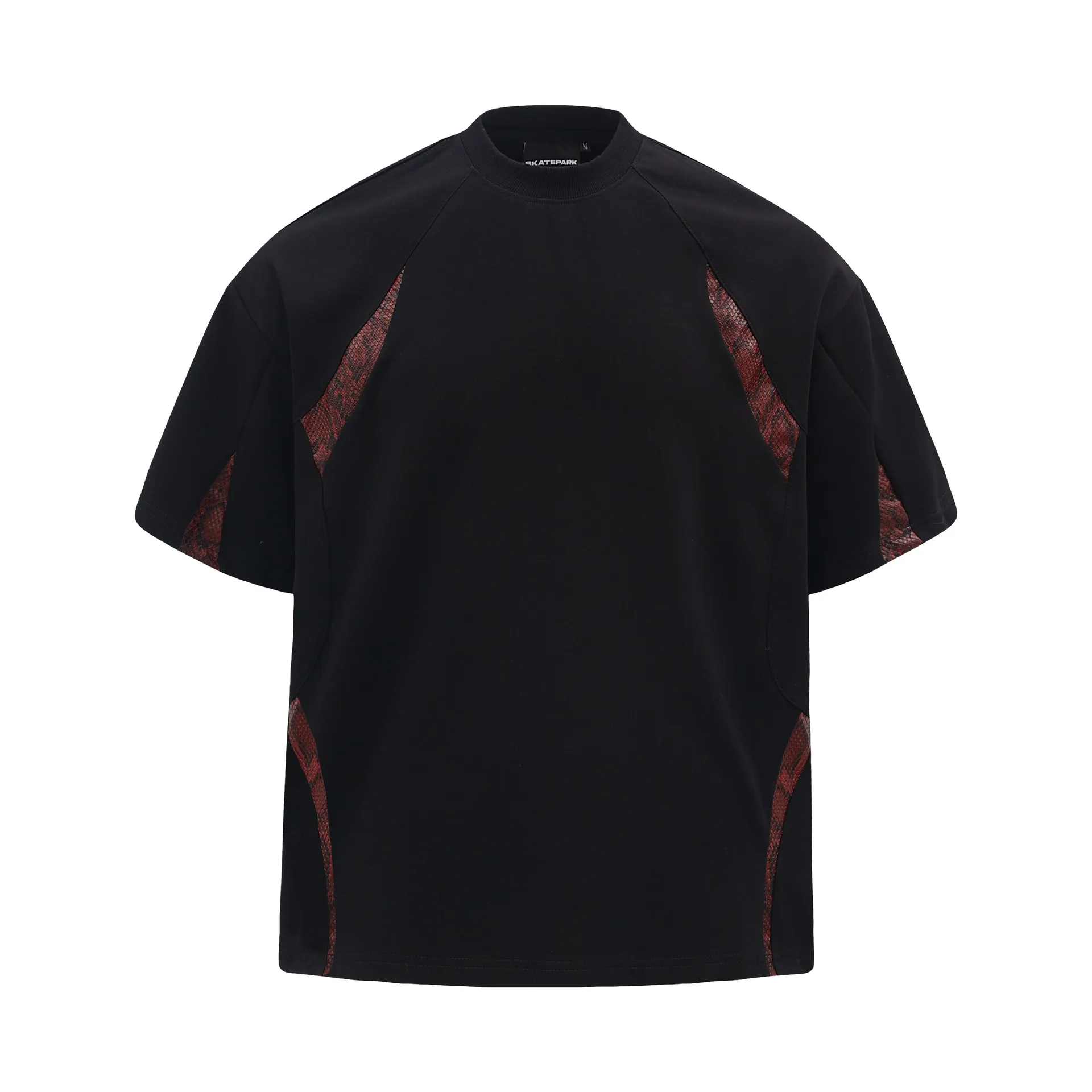 Jiayiku Men's  Summer New Niche Personality Python Pattern Stitching T-shirt Men's Short-sleeved Trendy Men's High-end Sense display picture 5