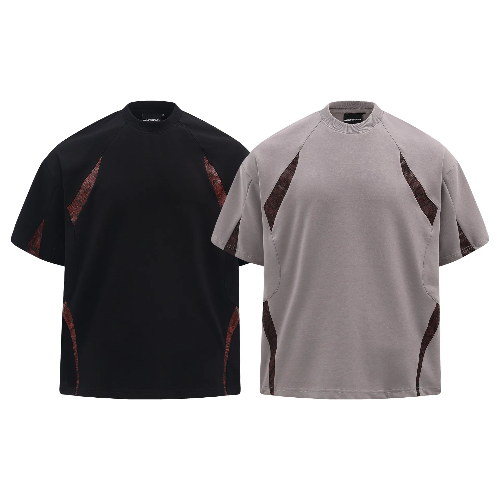 Jiayiku Men's  Summer New Niche Personality Python Pattern Stitching T-shirt Men's Short-sleeved Trendy Men's High-end Sense display picture 2