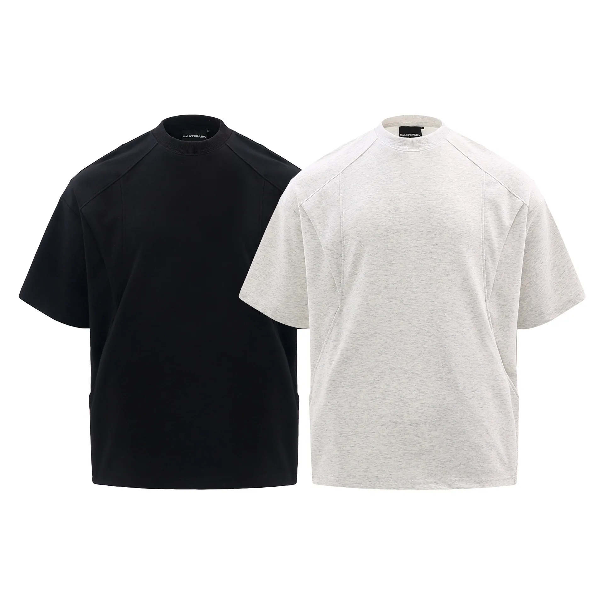 Jiayiku Men's  Summer New Niche Personality Stitching Simple Solid Color T-Shirt Short-sleeved Trendy Men's Base Shirt display picture 2