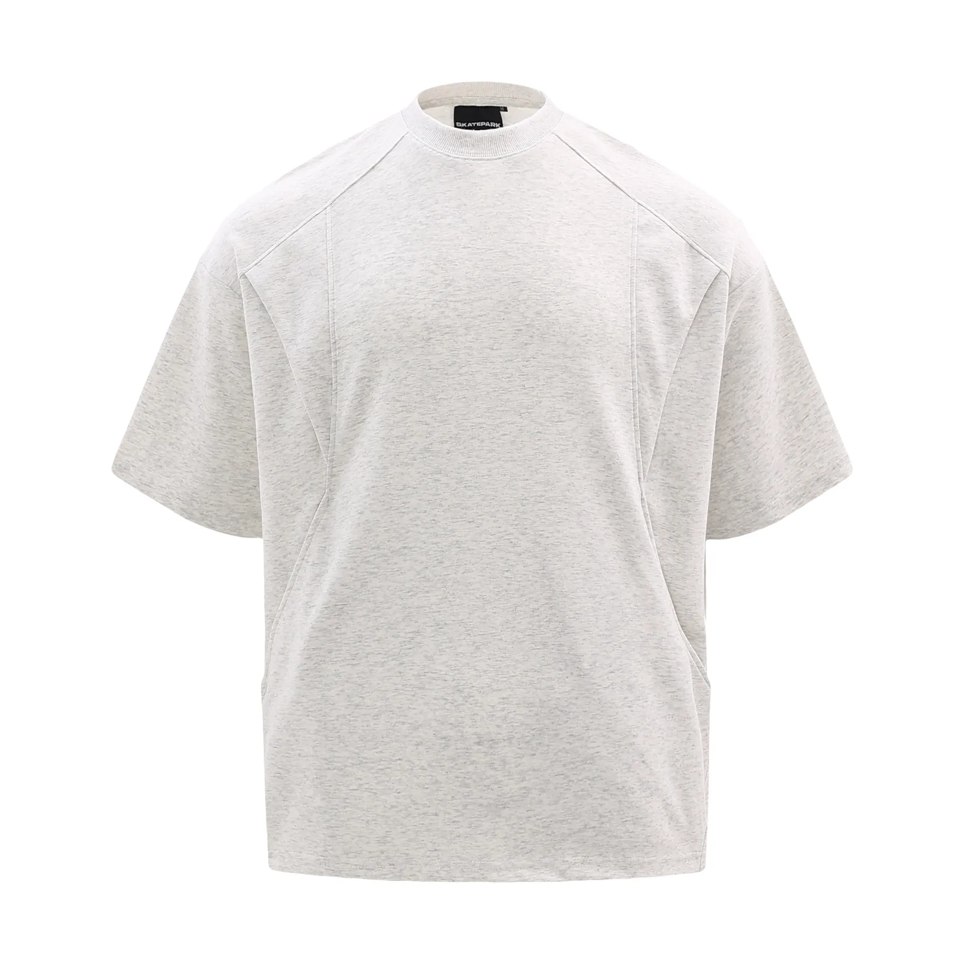 Jiayiku Men's  Summer New Niche Personality Stitching Simple Solid Color T-Shirt Short-sleeved Trendy Men's Base Shirt display picture 3