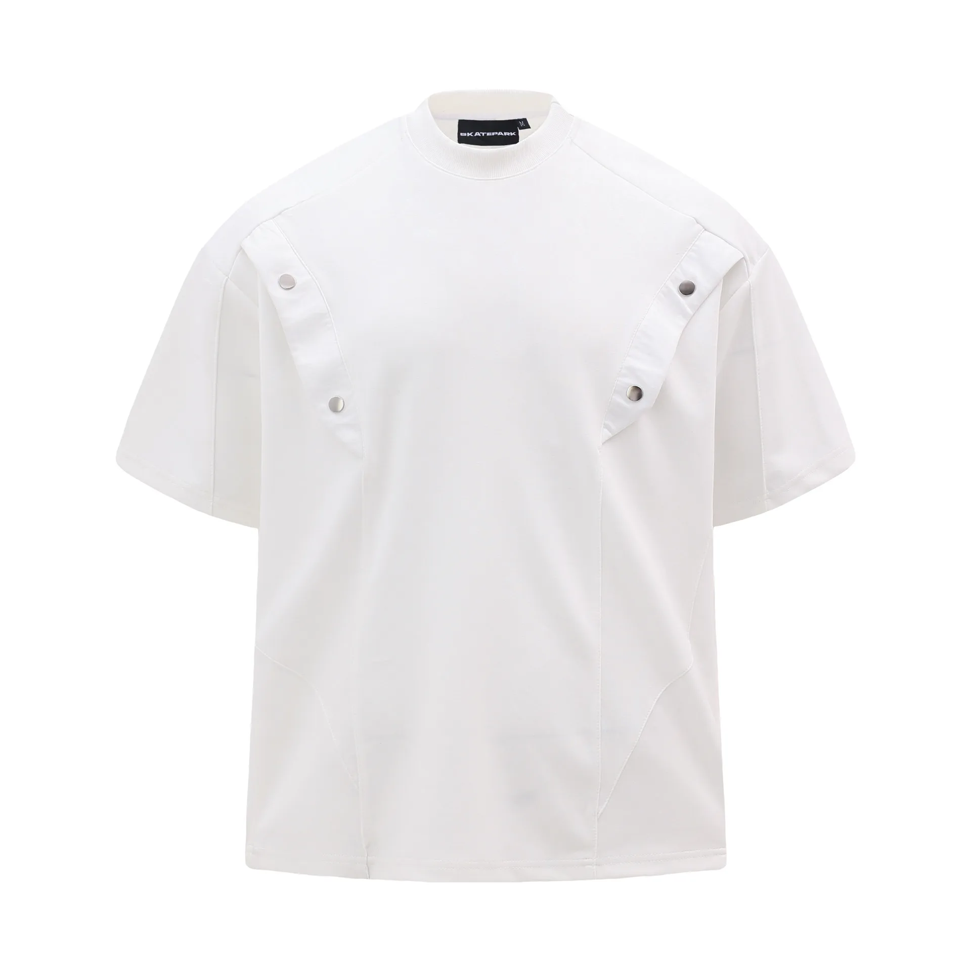 Jiayiku Men's Clothing  Summer New Style Simple Niche Personality Button Pleated T-shirt Short-sleeved Trendy Men's High-end Sense display picture 3