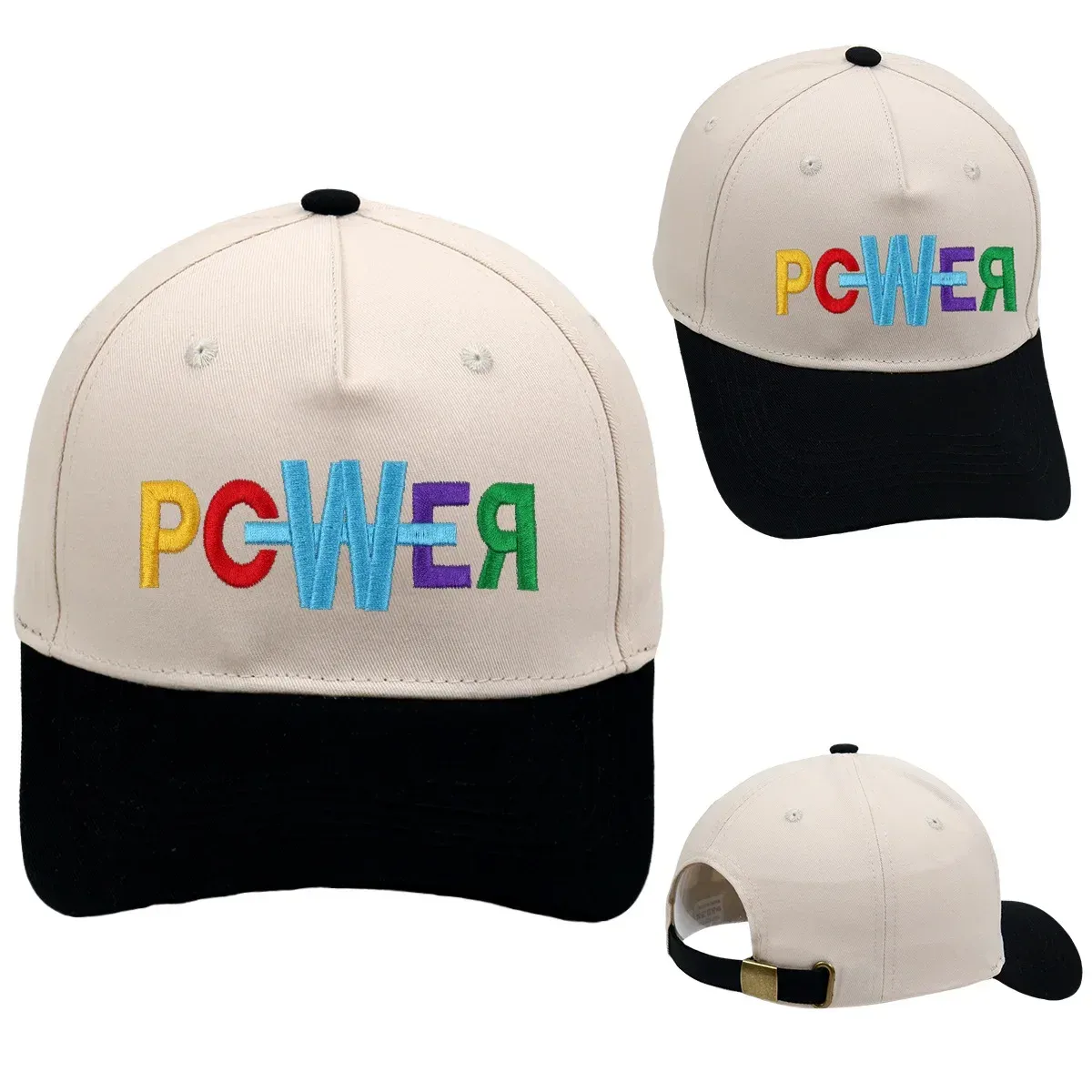 POWER Trucker Cap Popular Color Letters GD Color Matching Baseball Cap Embroidery Men And Women Vintage Hat display picture 2