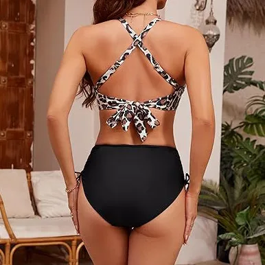 New   Split Swimsuit Women's Sexy High Waist Drawstring Bikini Suit  Bikini Swimsuit display picture 4