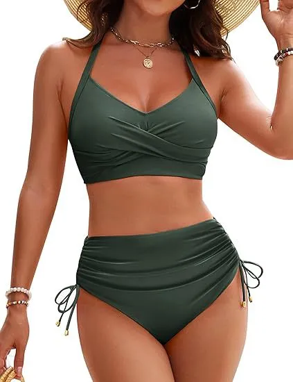 New   Split Swimsuit Women's Sexy High Waist Drawstring Bikini Suit  Bikini Swimsuit display picture 16
