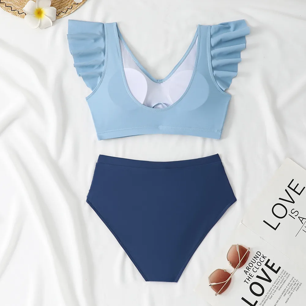 New    Bikini Sexy Pit Tube Top High Split Front Twist Swimsuit Bikini display picture 12