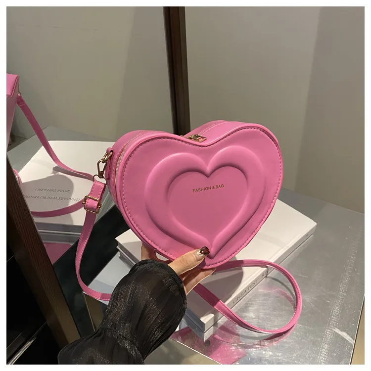 Fashion Heart-Shaped Small Bag  Autumn New Stylish Indented Crossbody Bag Ins Niche Design Shoulder Small Bag display picture 19