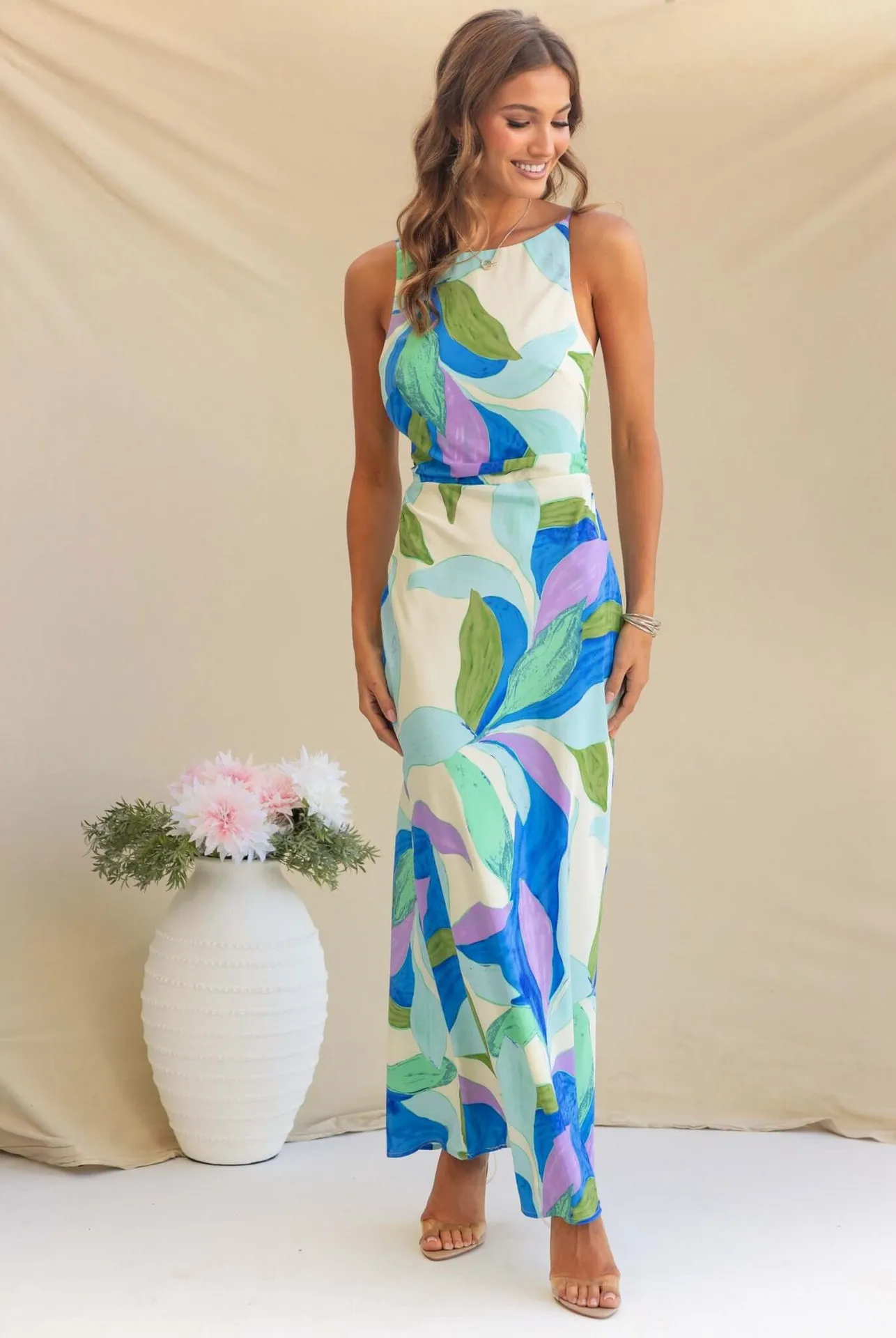 Europe And The United States   New Dress Fashion Printing Sleeveless Backless Dress -68761 display picture 5