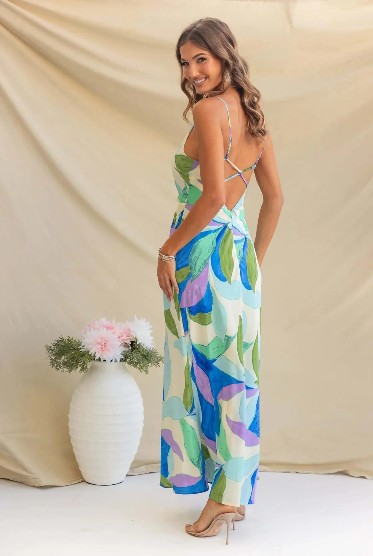 Europe And The United States   New Dress Fashion Printing Sleeveless Backless Dress -68761 display picture 7